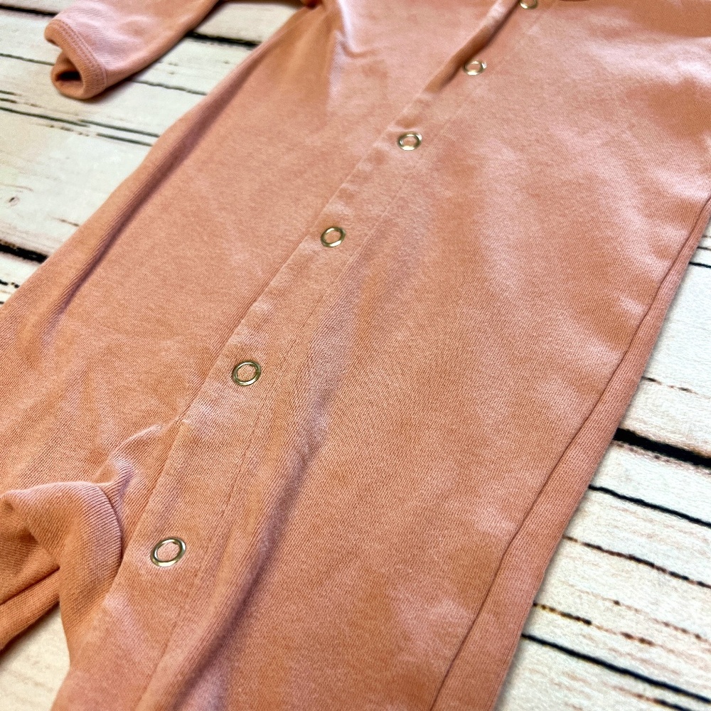 L'Ovedbaby Organic Cotton Footed Pajamas - Rose - VGUC Size 6-9 mo